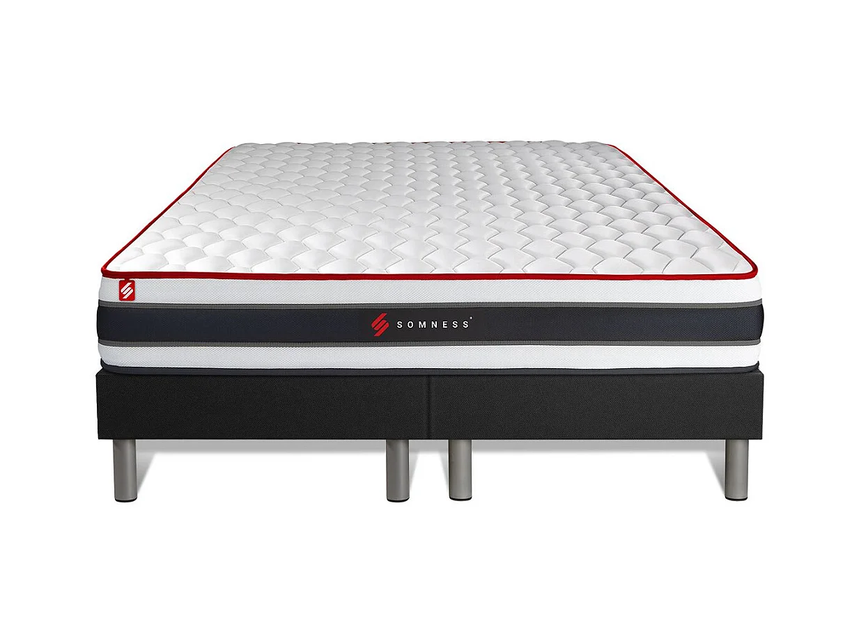 Ensemble double sommier + matelas ENERGY ressorts ensachés et mémoire de forme 180x200