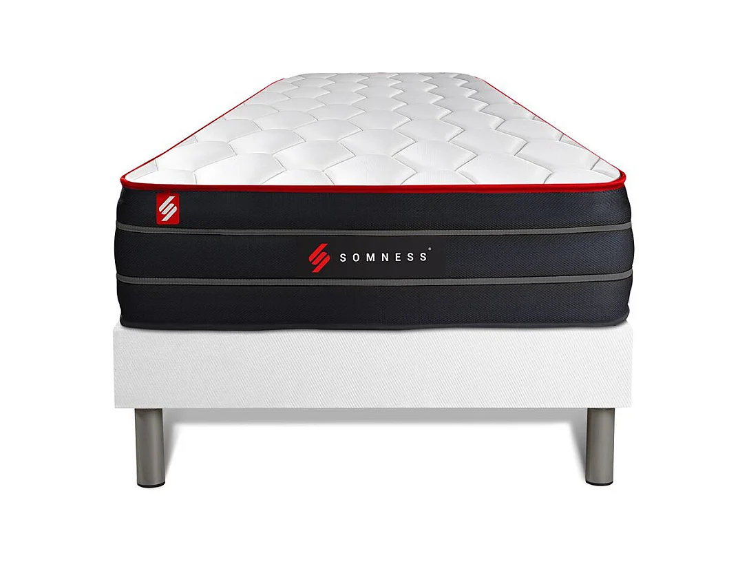 Ensemble sommier + matelas BOOST ressorts ensachés et mémoire de forme 90x190