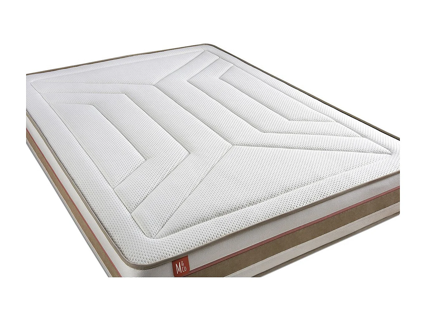 Ensemble LE TENDRE 200x200cm Ressorts ensachés + Mémoire de forme 7 zones de confort - Ep. 28cm + double sommiers Blanc