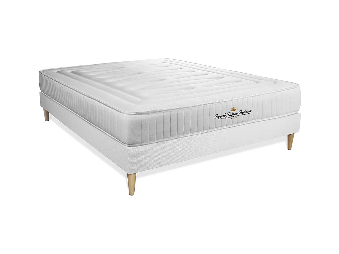 Ensemble matelas à mémoire de forme Nottingham 160x200 sommier KIT blanc