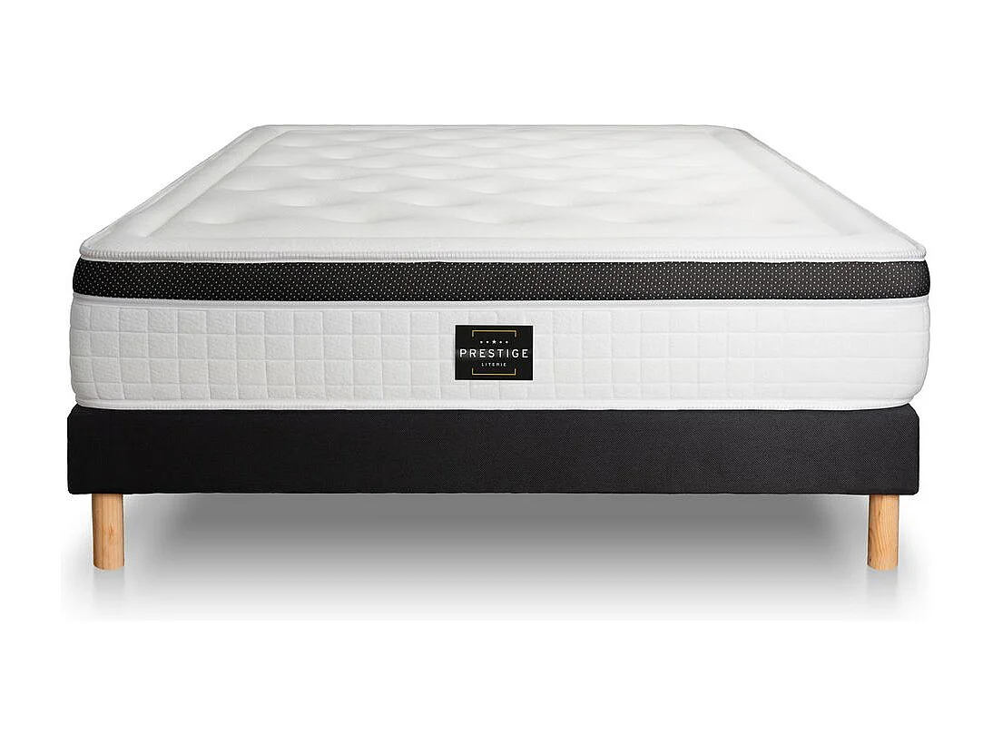 Ensemble Privilège 160x200 Mémoire de forme 5 zones sommier noir