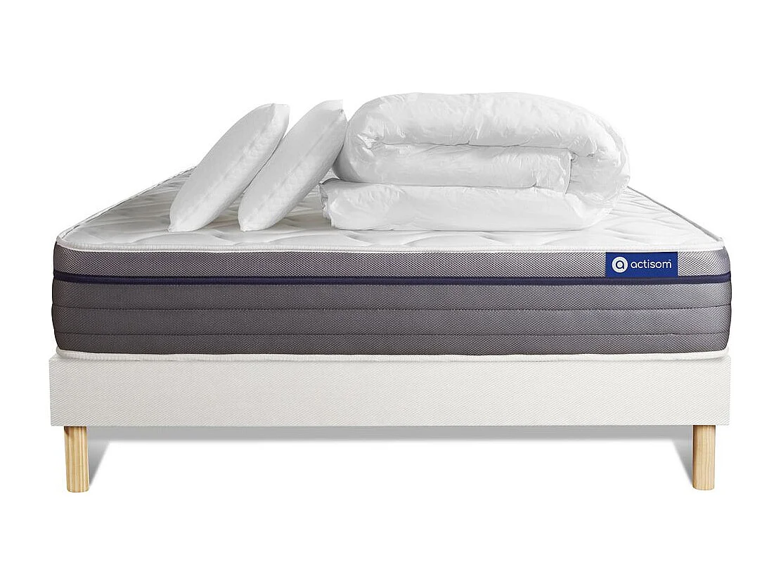 Compleet bedpakket - Matras 180x200 cm + Lattenbodem (kit) + 2 kussens + Dekbed - Actiflex Zen