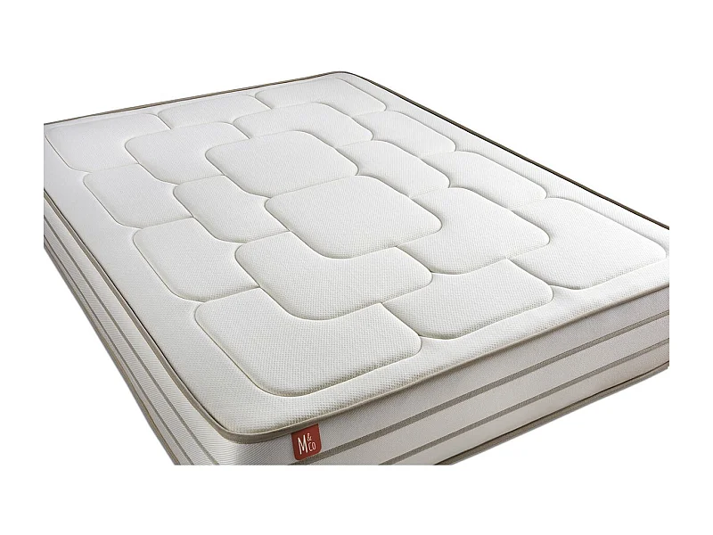 Ensemble LE DOUILLET 140x190cm Mémoire de forme BioVisco - Maxi épaisseur 26cm + sommier Beige