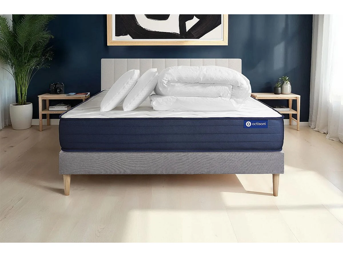Compleet bedpakket - Matras 180x200 cm + Lattenbodem (kit) + 2 kussens + Dekbed - Actilatex Life