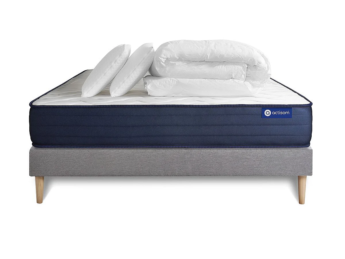 Compleet bedpakket - Matras 180x200 cm + Lattenbodem (kit) + 2 kussens + Dekbed - Actilatex Life