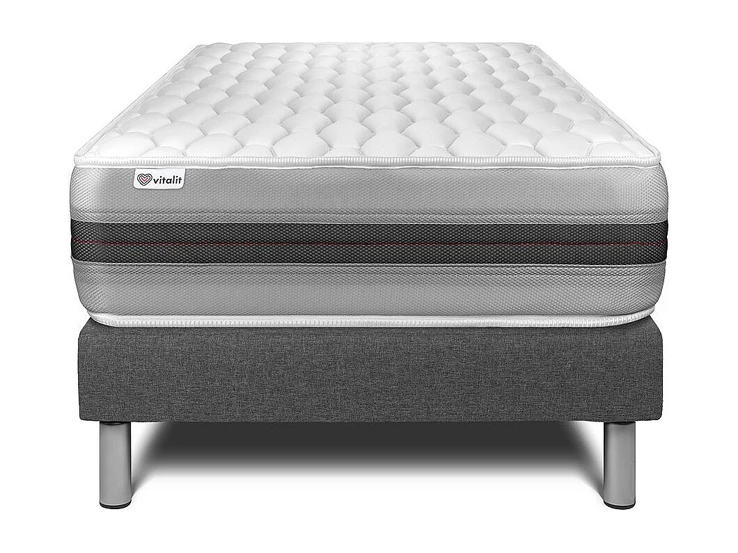 Ensemble VITALSPRING RECOVER 90 x 200 cm sommier Kit gris