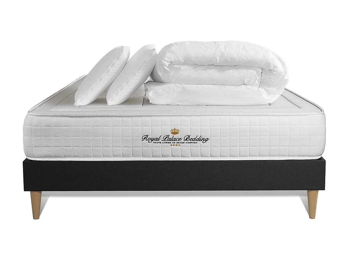 Pack matelas à mémoire de forme maxi épaisseur Balmoral 160x200cm + 2 oreillers + 1 couette 260x240cm