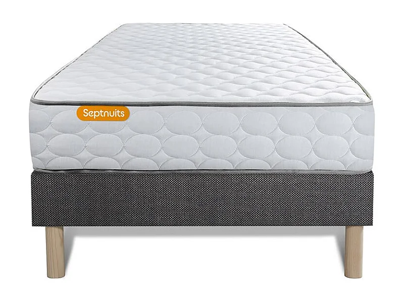 Ensemble matelas Mémoire de forme + sommier gris 90x200 Memo