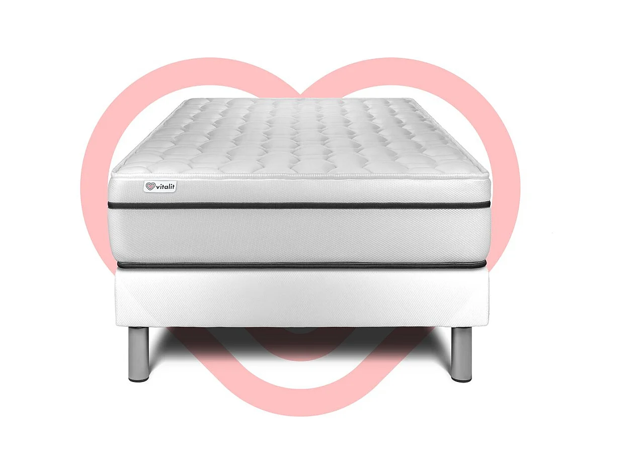 Ensemble VITAL SPA 90 x 190 cm sommier Kit blanc