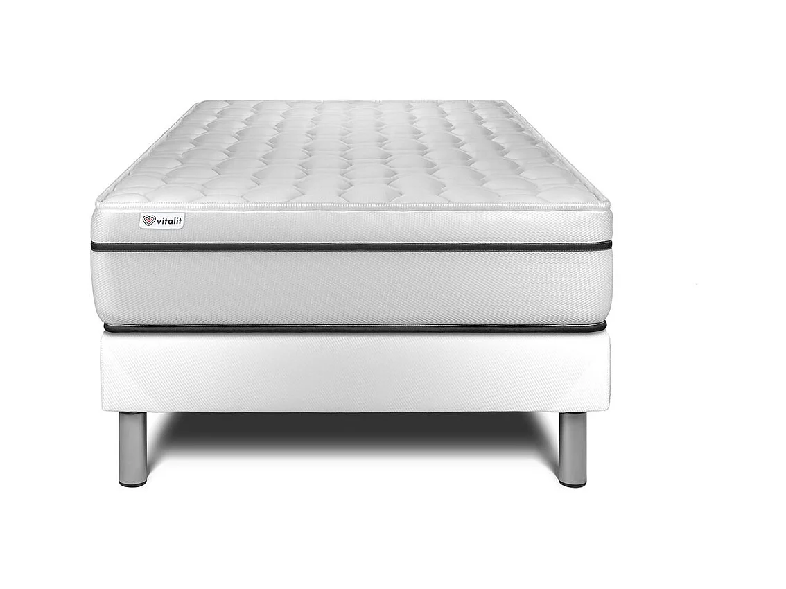 Ensemble VITAL SPA 90 x 190 cm sommier Kit blanc