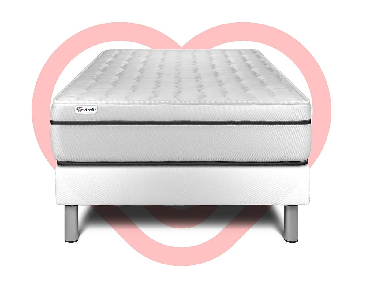 Ensemble VITAL SPA 90 x 190 cm sommier Kit blanc