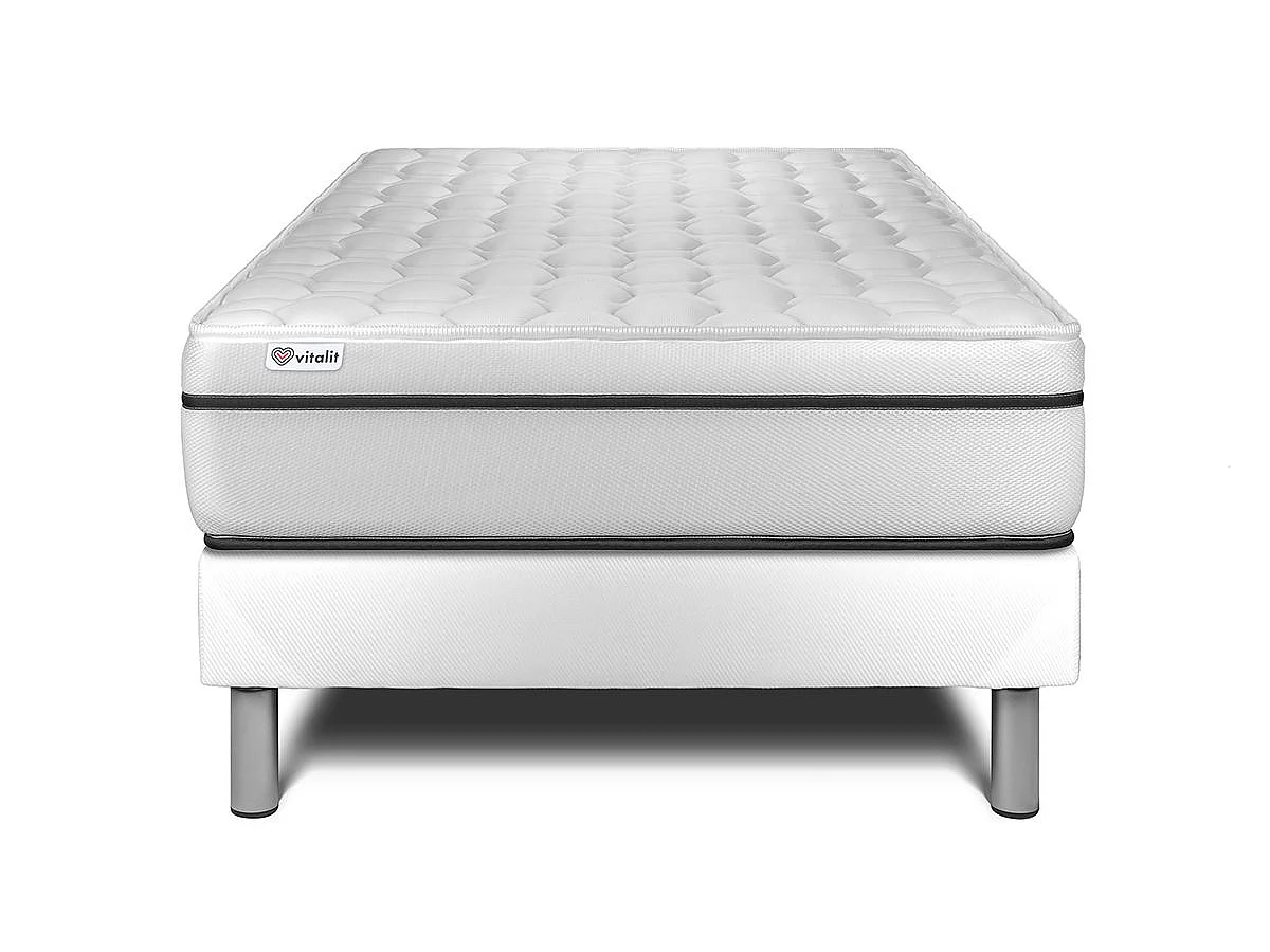 Ensemble VITAL SPA 90 x 190 cm sommier Kit blanc