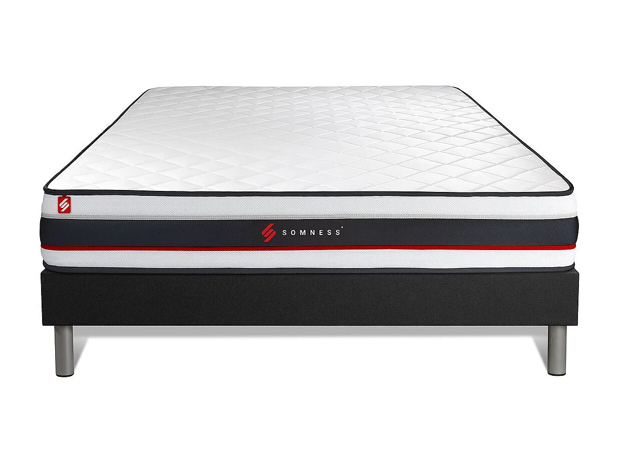 Ensemble 140x190 matelas FORM + sommier kit noir