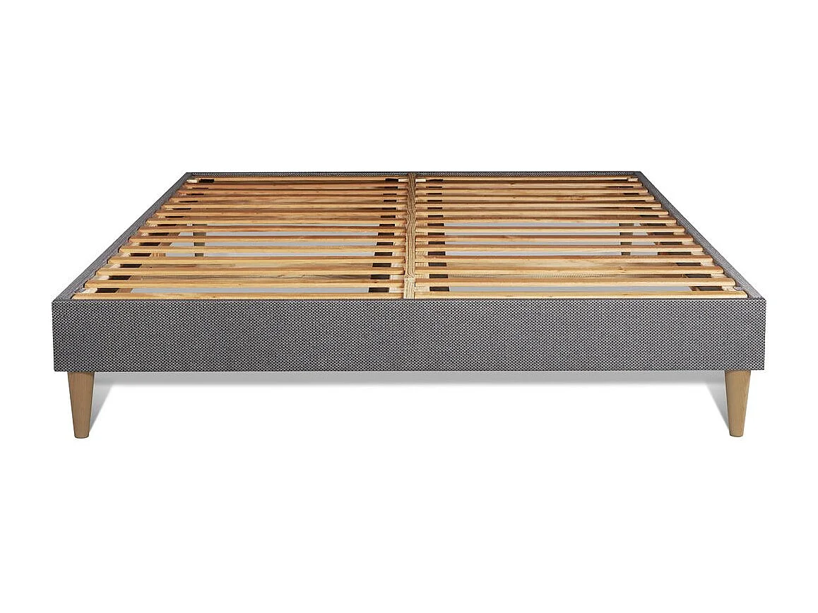 PACK Matelas + sommier kit gris 140x200 Memo Bio Mousse à mémoire de forme Maxi épaisseur + Couette + 2 oreillers