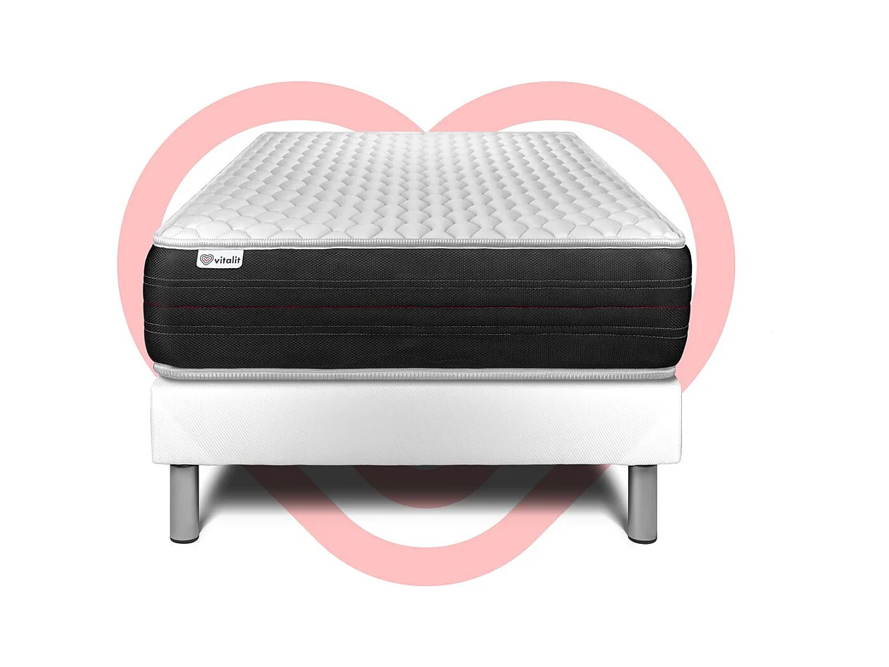 Ensemble VITALSPRING 90 x 190 cm sommier Kit blanc
