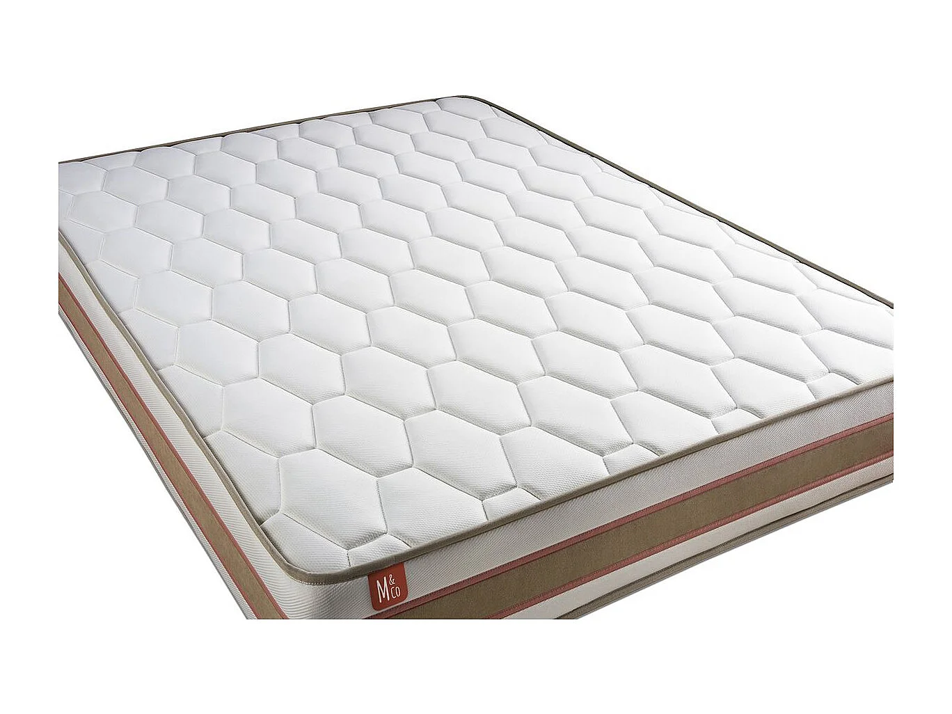 Ensemble LE DÉLICAT 200x200cm Ressorts ensachés + Mémoire de forme 5 zones de confort - Ep. 26cm + sommier kit Blanc