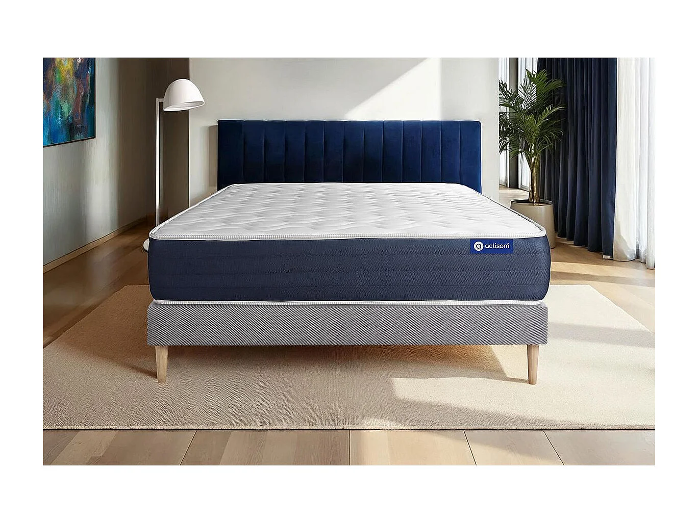 Lattenbodem en Actilatex sleep matras 90x190cm , matrasdikte : 22 cm , latex en traagschuim , gebalanceerd, 5 comfortzones