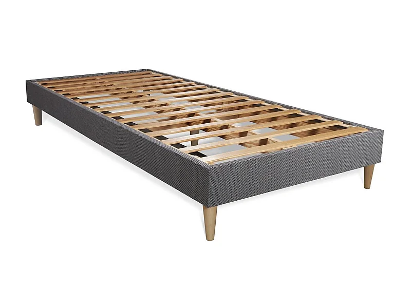 Ensemble matelas Latex et Mémoire de forme ACTILATEX SLEEP 90x190 5zones de confort + sommier KIT gris