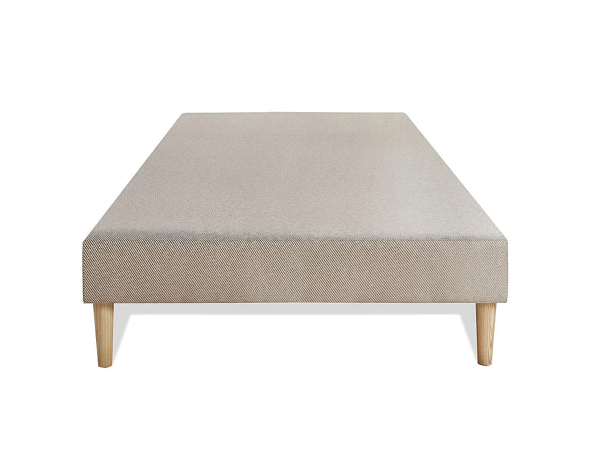 Ensemble LE SOYEUX 90x190cm Ressorts ensachés + Mémoire de forme BioVisco - Ep. 24cm + sommier Beige