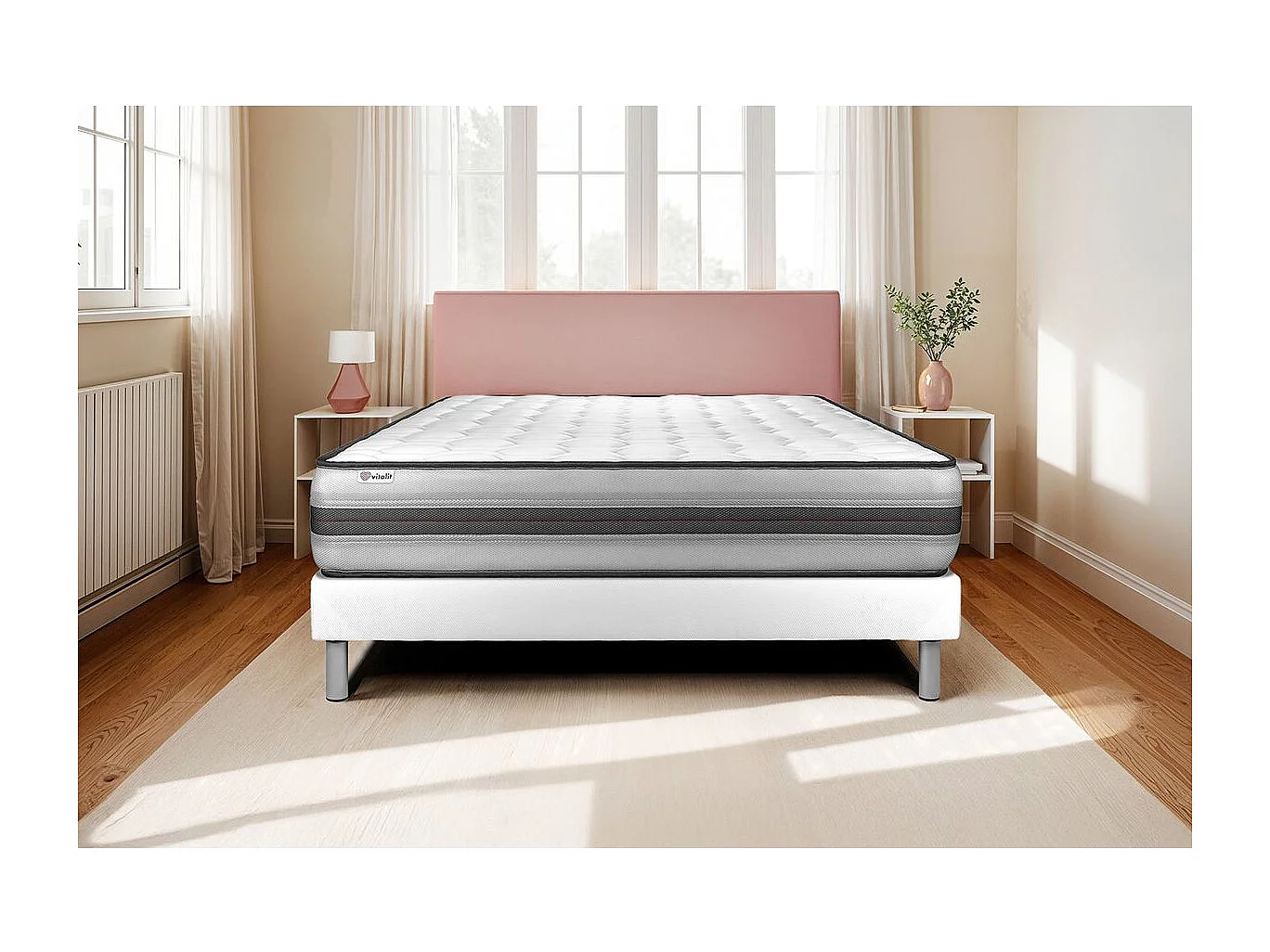 Conjunto VITAL POWER RECOVER 140 x 190 cm somier Kit blanco