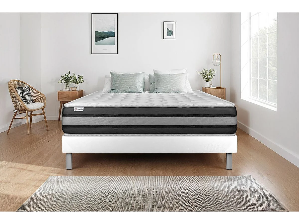 Matratzenset VITAL SPRING ZEN 200 x 200 cm Bettrahmen Kit weiß