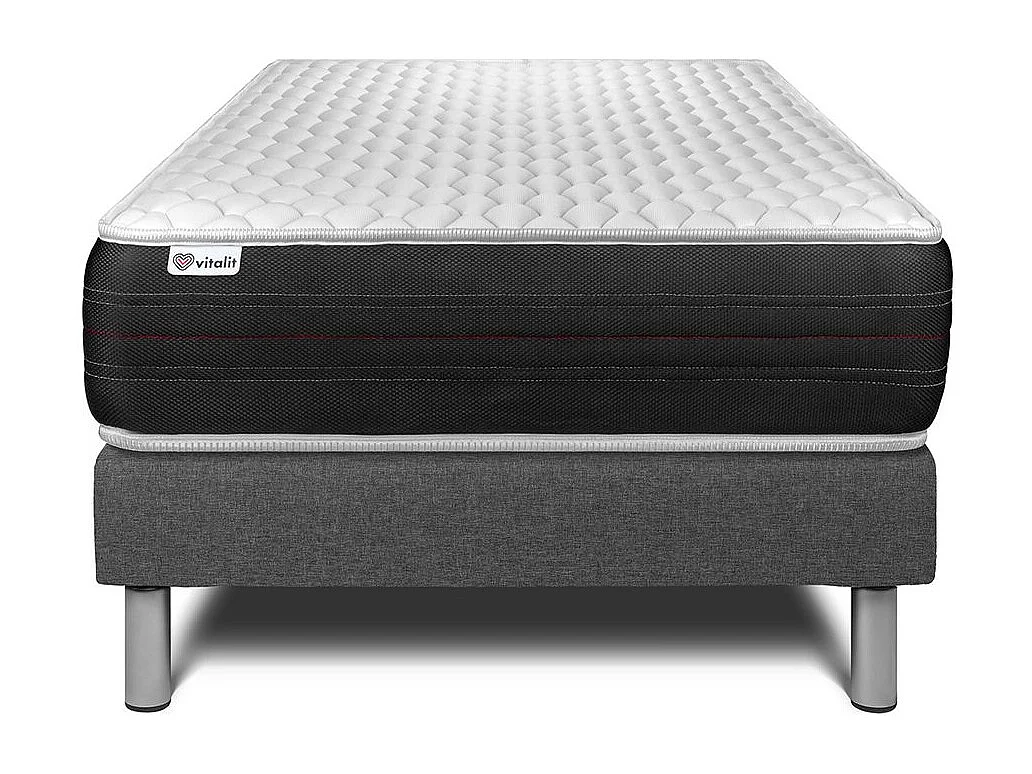 Ensemble VITALSPRING 90 x 190 cm sommier Kit gris