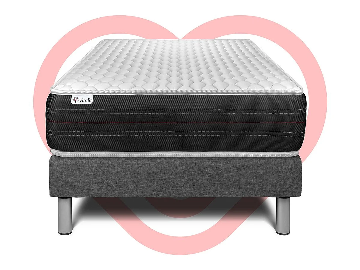 Matratzenset VITAL SPRING 90 x 190 cm Bettrahmen Kit grau