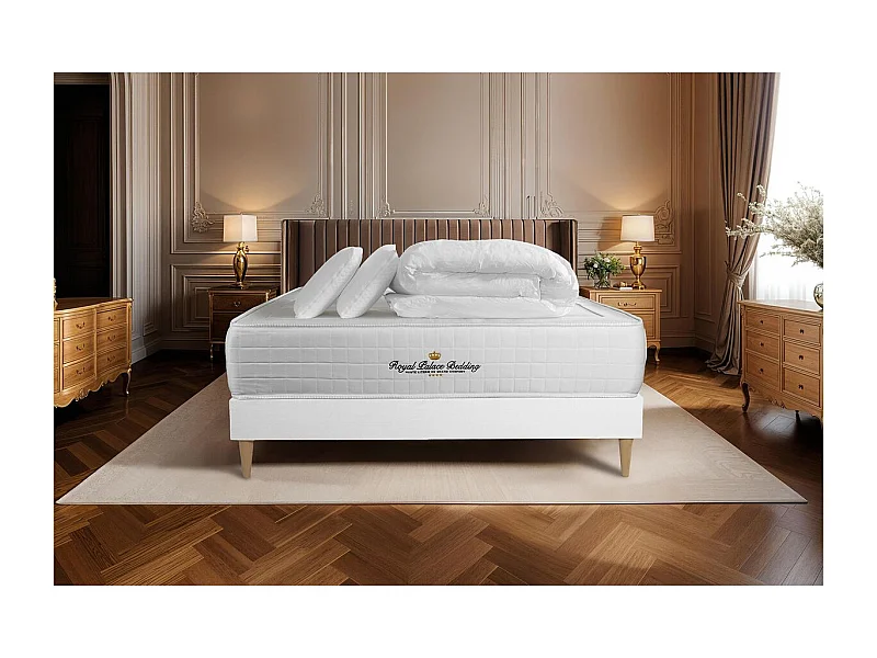 Compleet bedpakket - Matras 200x200 cm + Lattenbodem (kit) + 2 kussens + Dekbed - Windsor