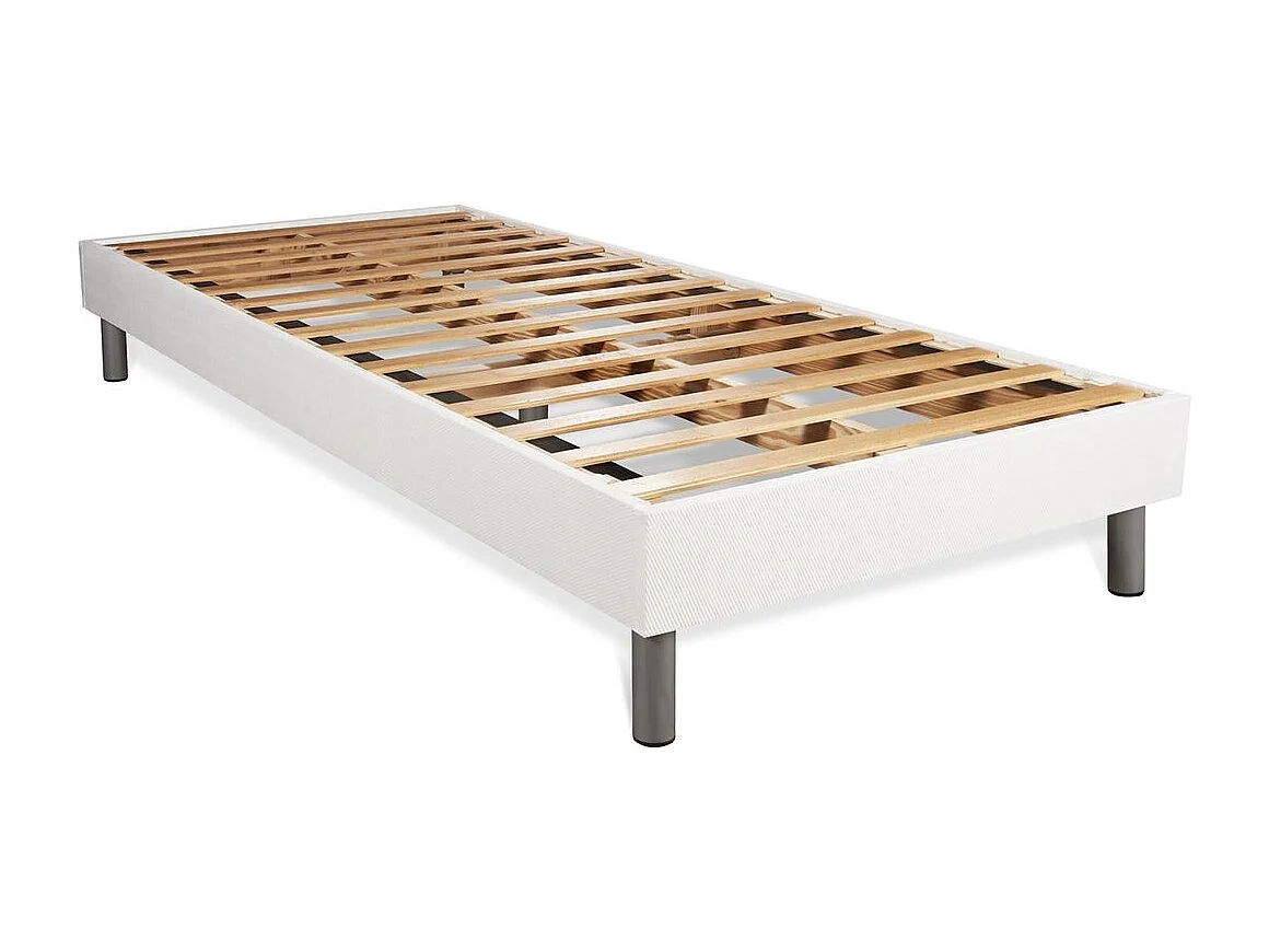 Ensemble 90x200 matelas BodyFit à mémoire de forme + sommier kit blanc
