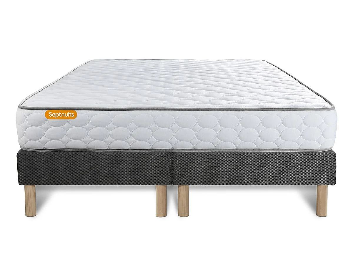 Matelas Mémoire de forme 160x200 + double sommier gris 80x200 Memo