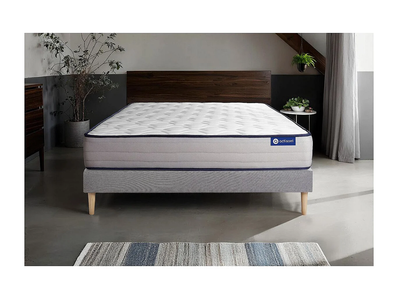 Lattenbodem en Actimemo form matras 90x200cm , matrasdikte : 22 cm , traagschuim , stevig, 5 comfortzone