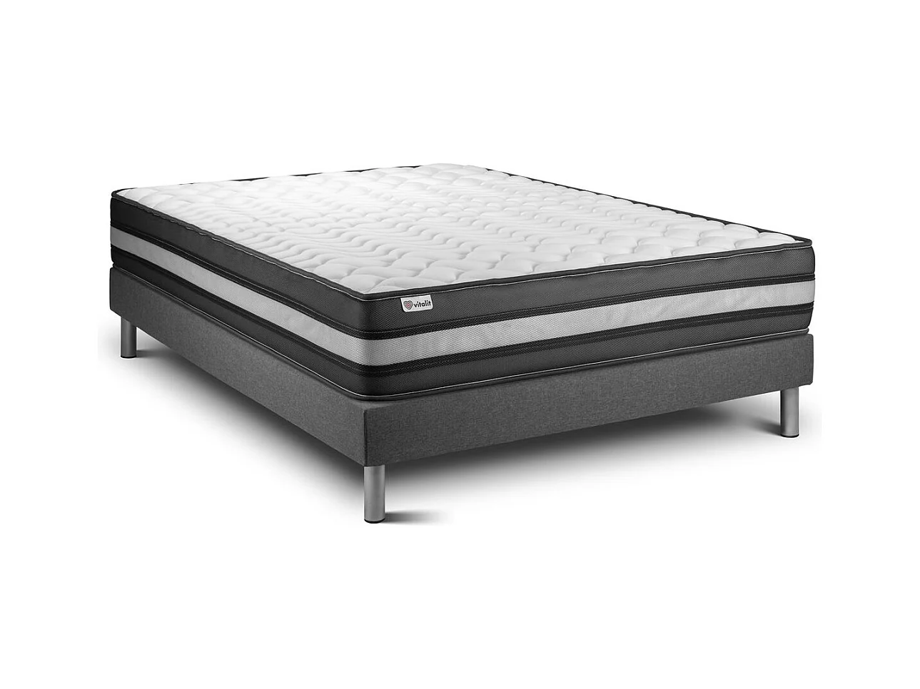 Conjunto VITAL POWER ZEN 180 x 200 cm somier Kit gris