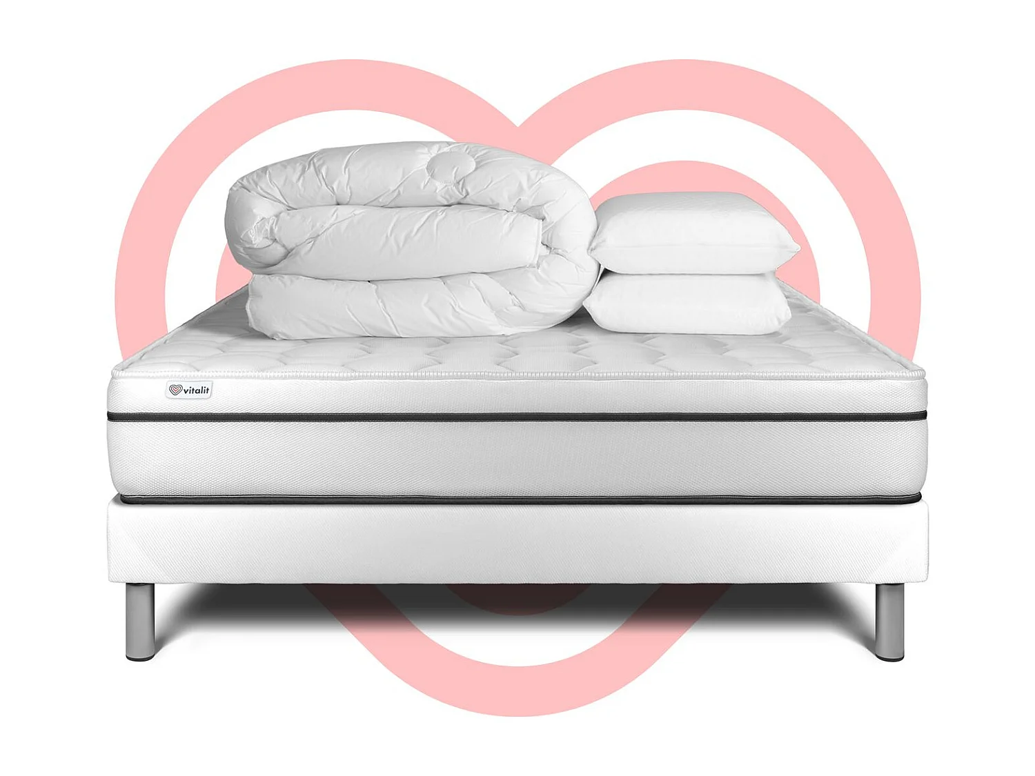 Pack prêt à dormir VITAL SPA 160 x 200 cm sommier Kit blanc