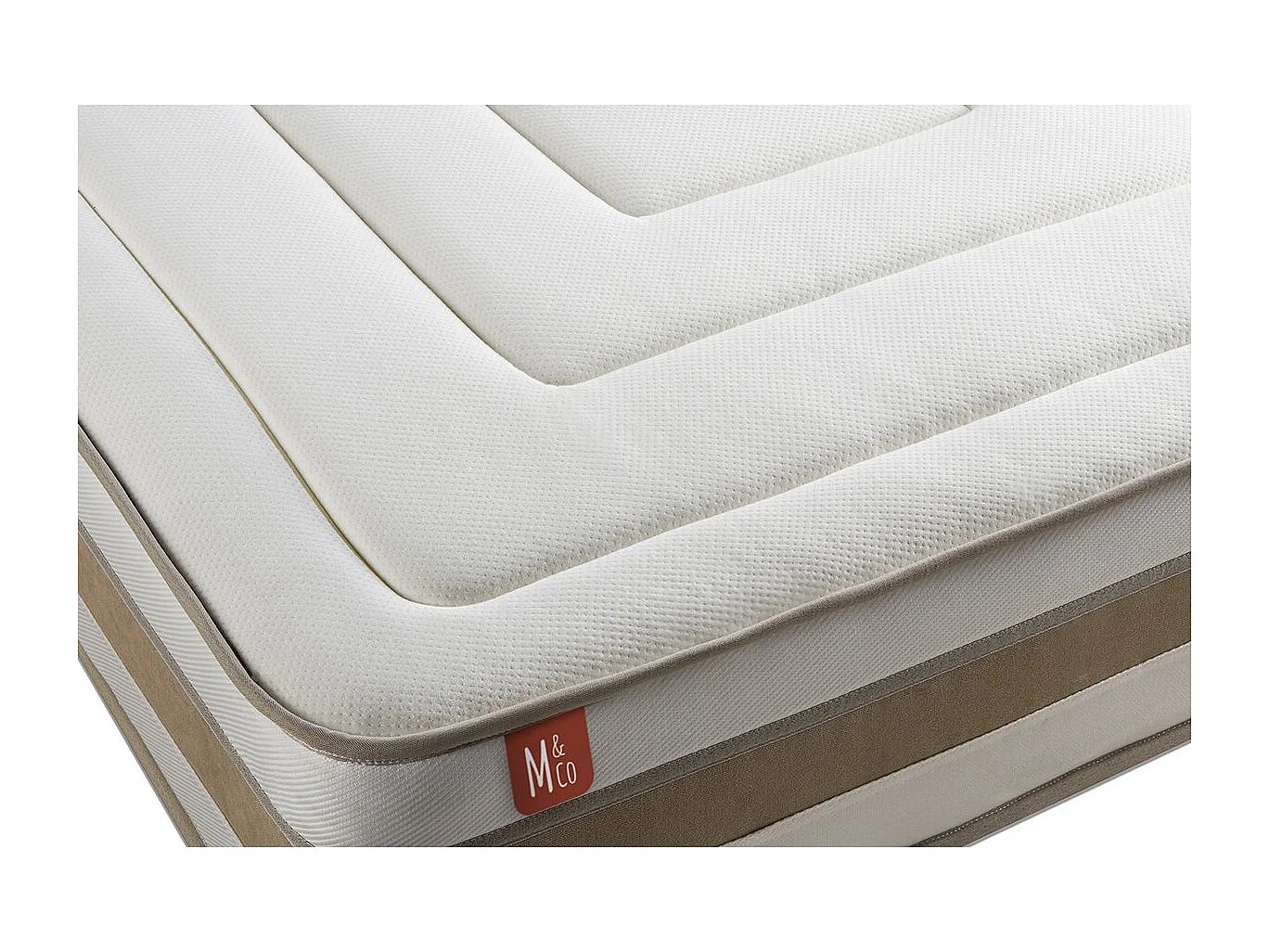 Ensemble LE RAFFINÉ 90x200cm Ressorts ensachés + Mémoire de forme BioVisco - Maxi épaisseur 26cm + sommier kit Blanc