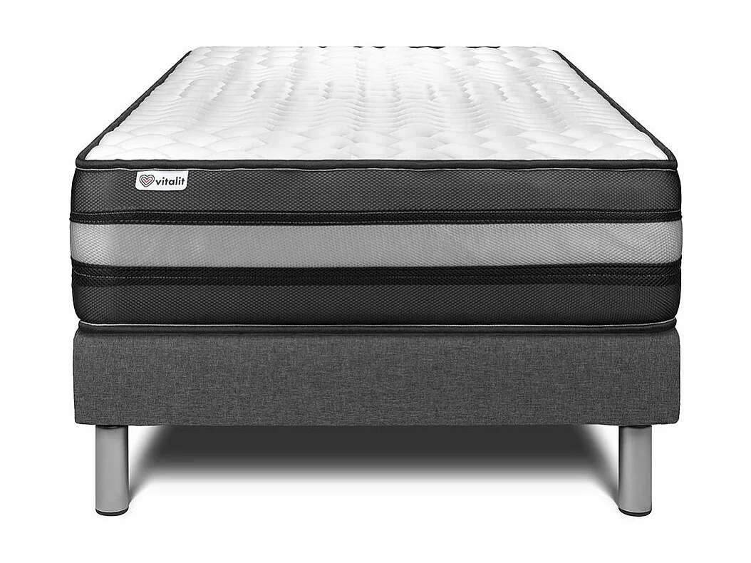 Conjunto VITAL POWER ZEN 90 x 190 cm somier Kit gris