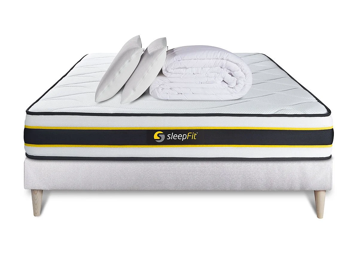 Compleet bedpakket - Matras 140x190 cm + Lattenbodem (kit) + 2 kussens + Dekbed - Flexy