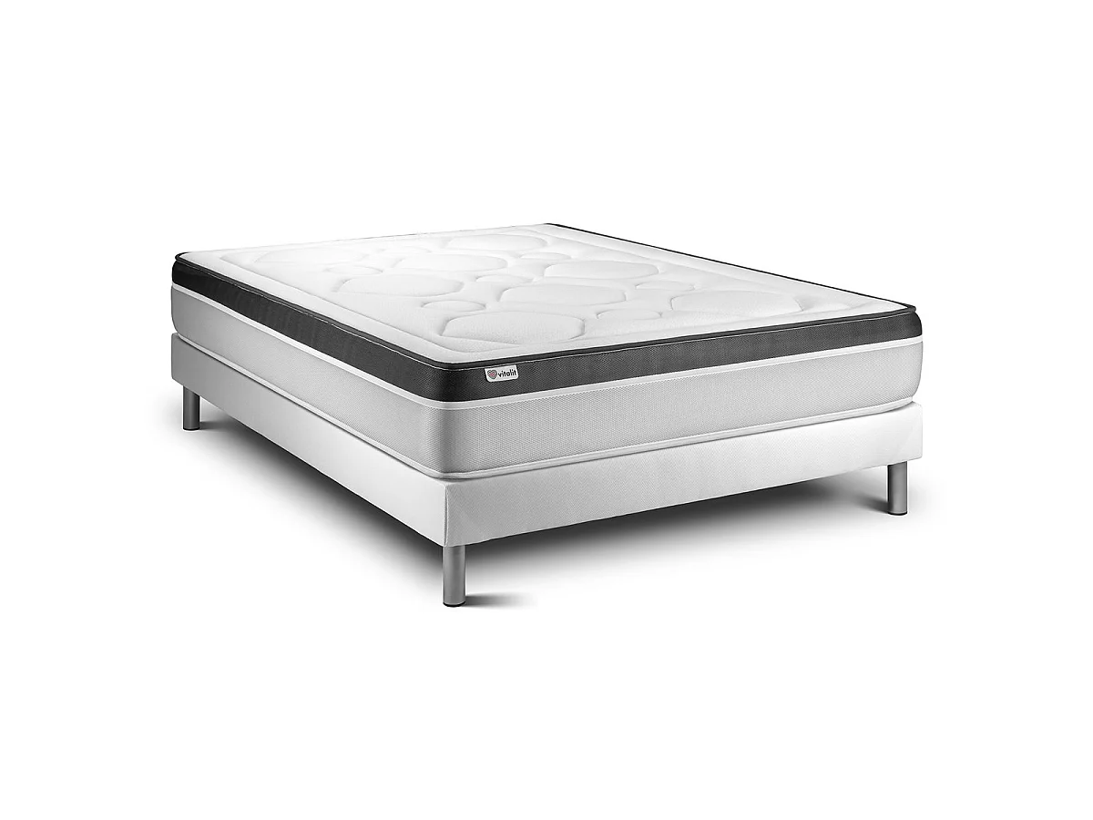 Ensemble VITAL ERGO 140 x 190 cm sommier Kit blanc