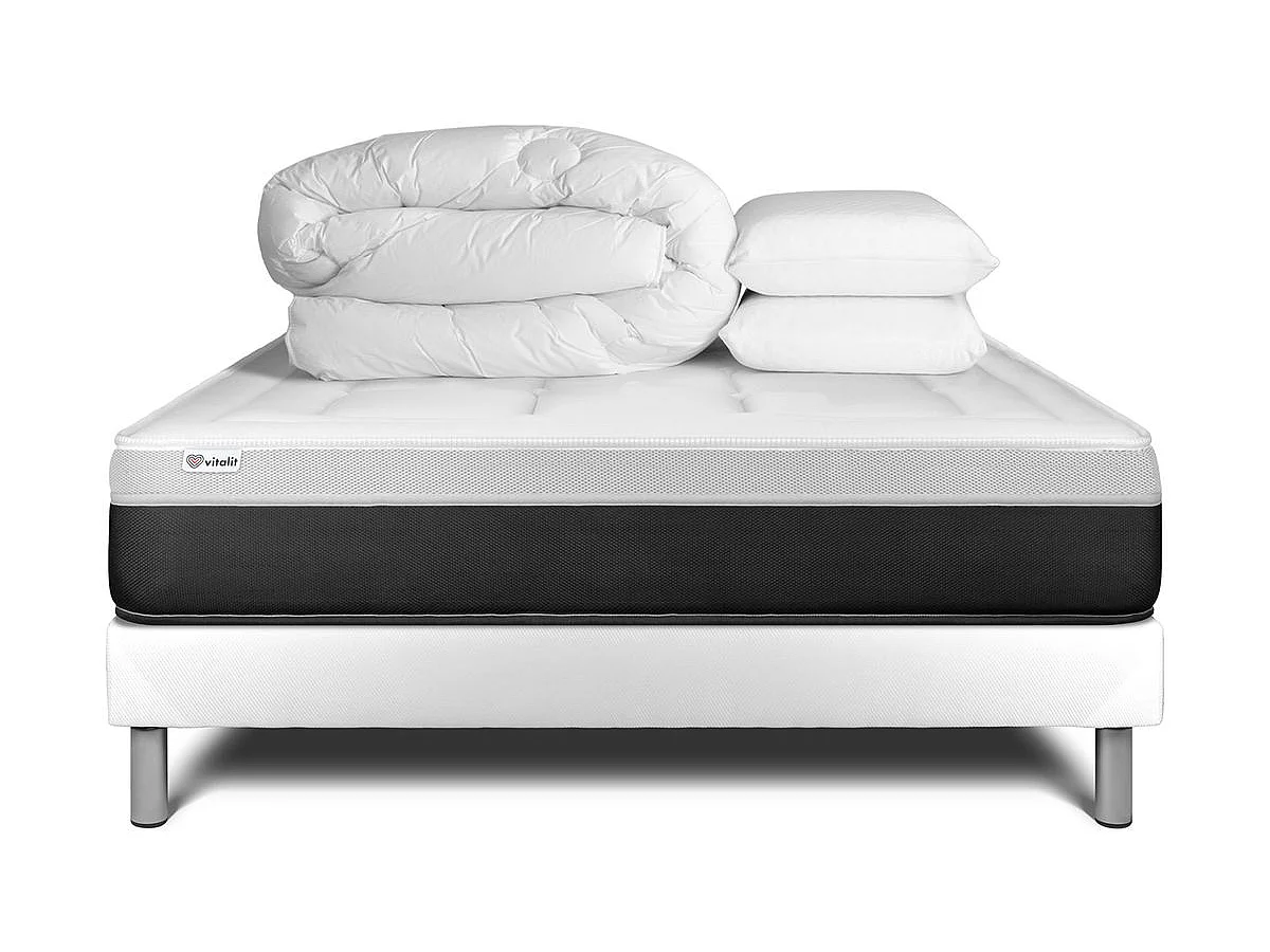 Pack prêt à dormir VITAL FORM 160 x 200 cm sommier Kit blanc