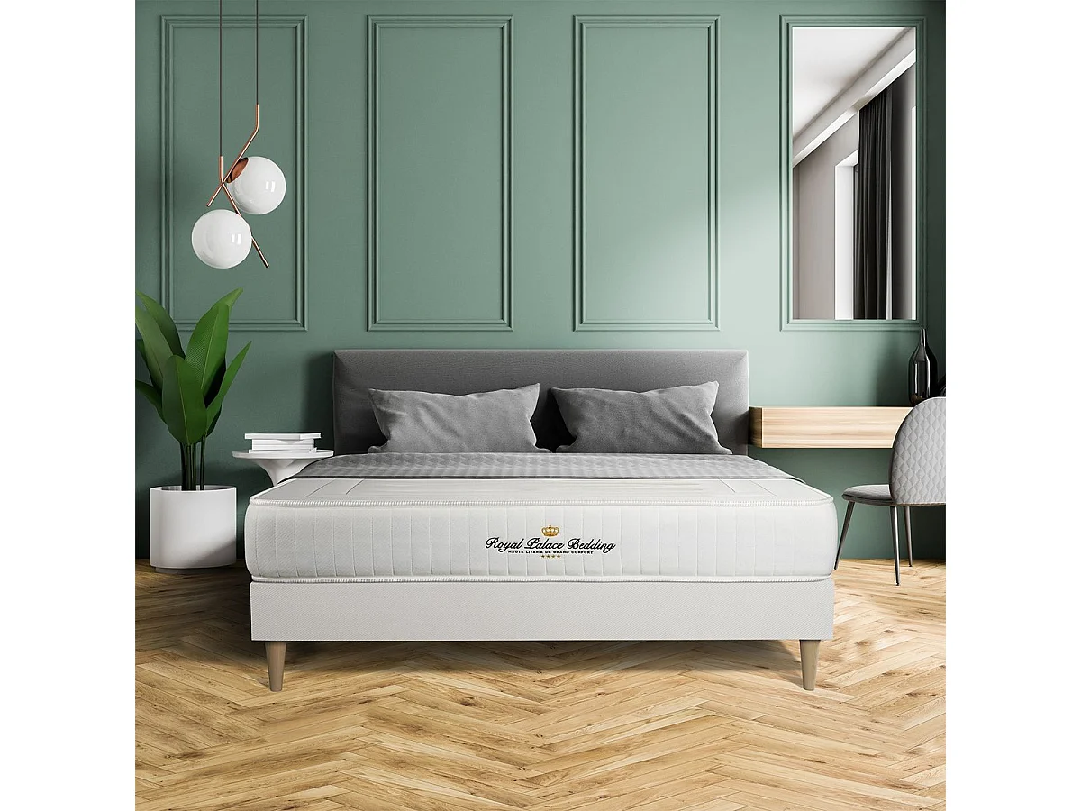 Ensemble sommier + matelas LANCASTER ressorts ensachés et mémoire de forme 140x200