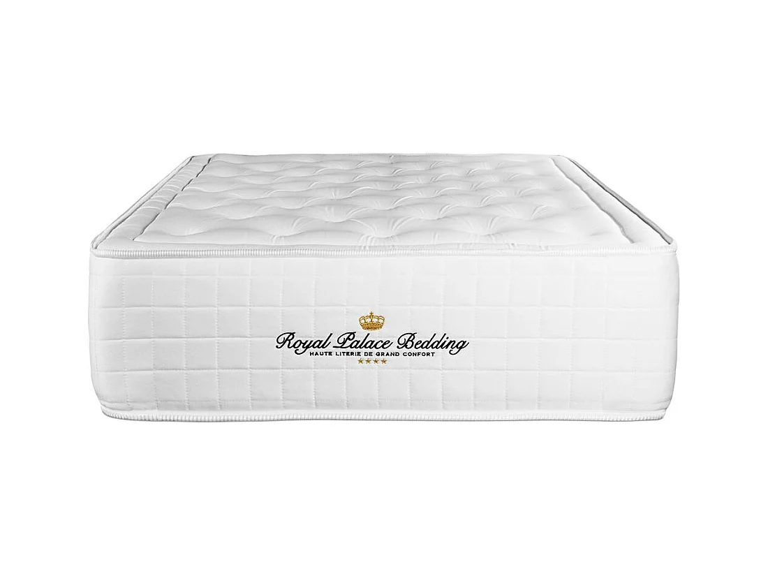 Ensemble Matelas à mémoire de forme maxi épaisseur Buckingham 90x200 sommier KIT blanc