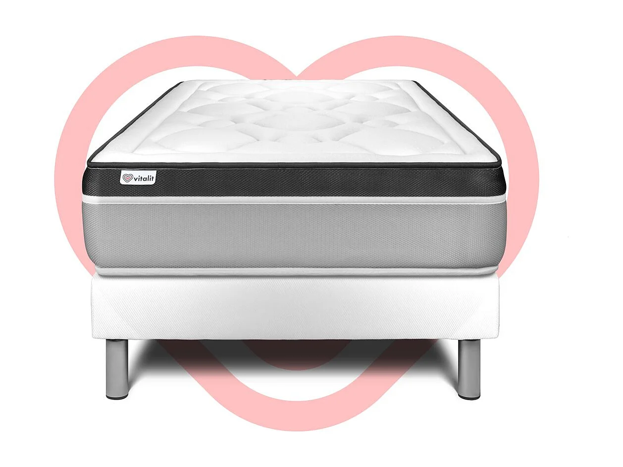 Ensemble VITAL ERGO 90 x 190 cm sommier Kit blanc