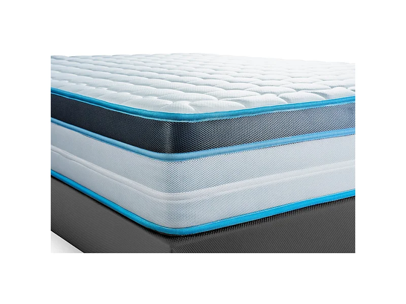 Pack 140x190 matelas BodyFit + sommier kit gris + Couette 240x220cm + 2 oreillers 60x40cm