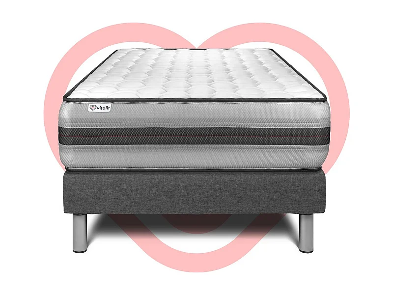 Conjunto VITAL POWER RECOVER 90 x 190 cm somier Kit gris