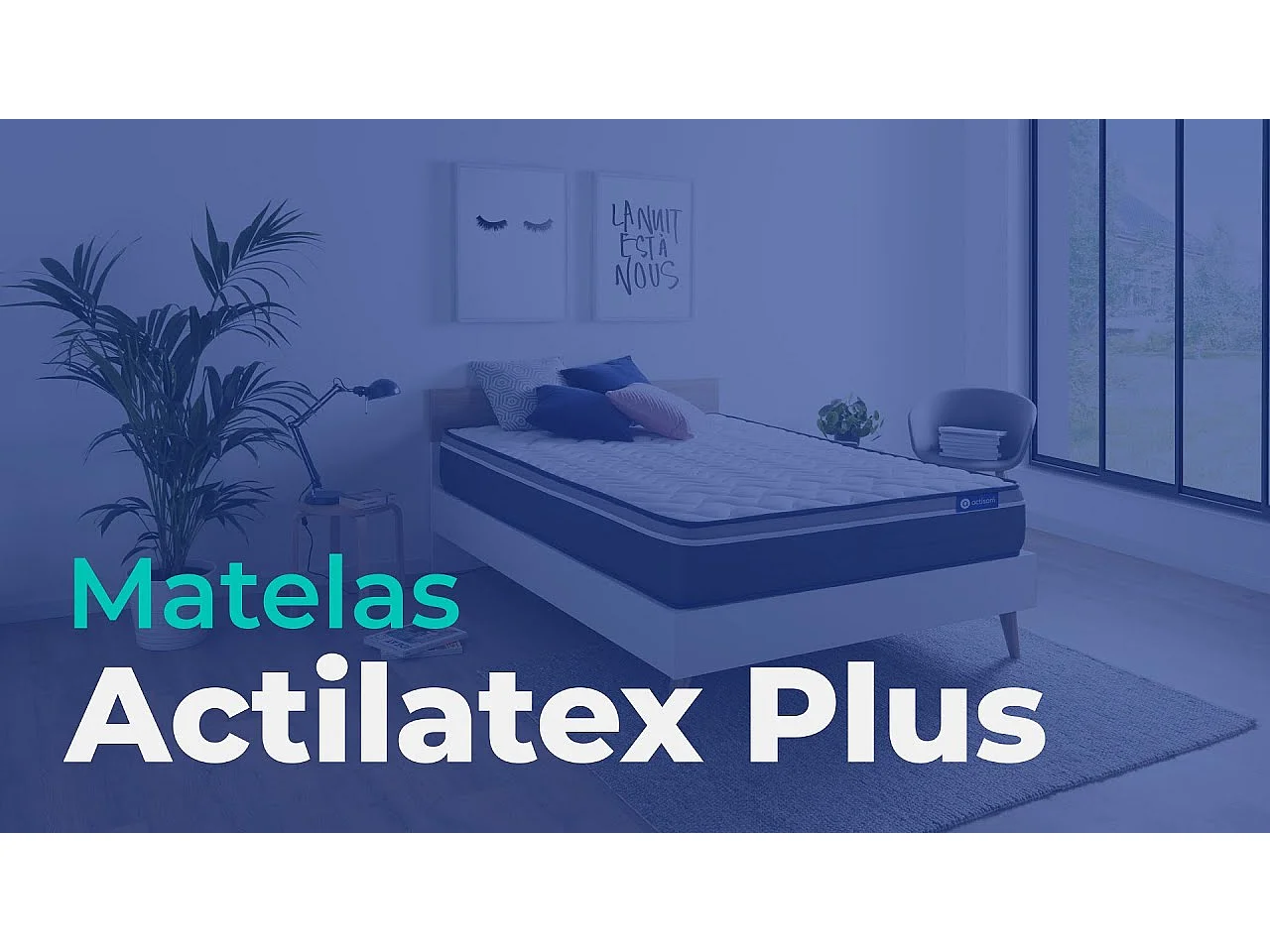 Ensemble matelas ACTILATEX PLUS 200x200 Latex+Mémoire de forme Maxi épaisseur 7zones de confort + sommier KIT gris