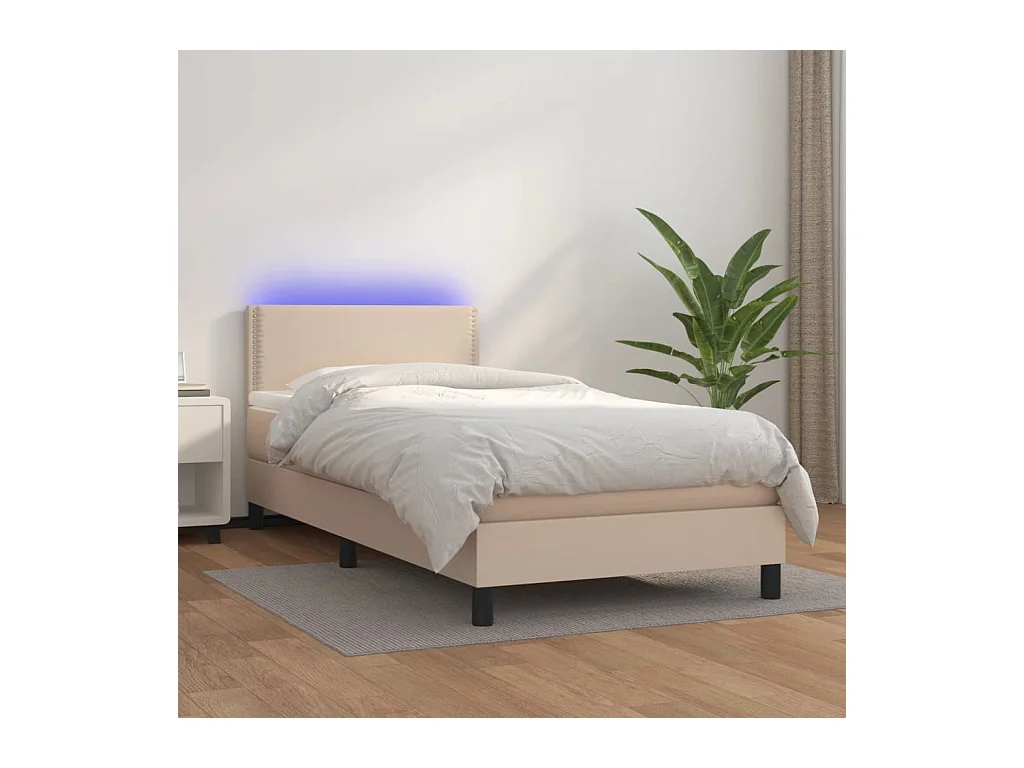 Boxspringbett mit Matratze & LED Cappuccino-Braun 80x200cm