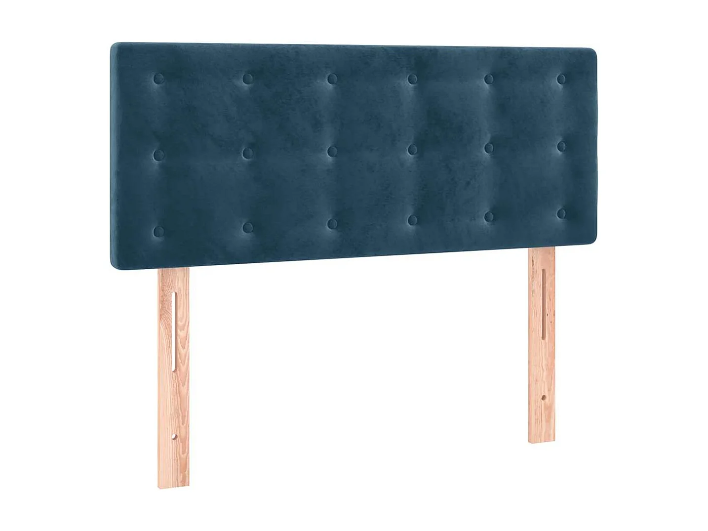 Cama box spring colchón y LED terciopelo azul oscuro 80x200 cm