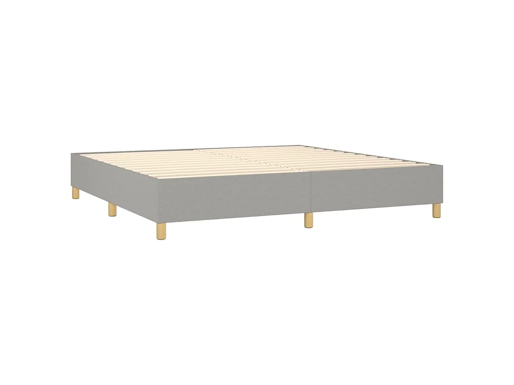 Sommier à lattes de lit matelas LED Gris clair 200x200 cm Tissu