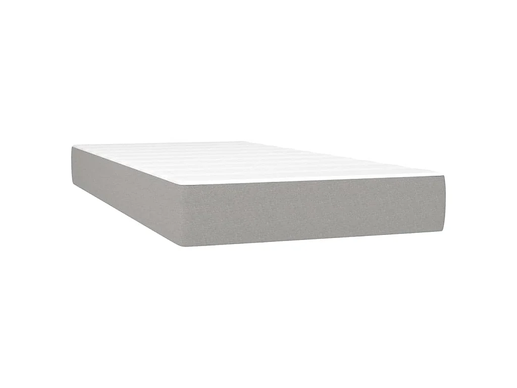 Sommier à lattes de lit matelas LED Gris clair 200x200 cm Tissu