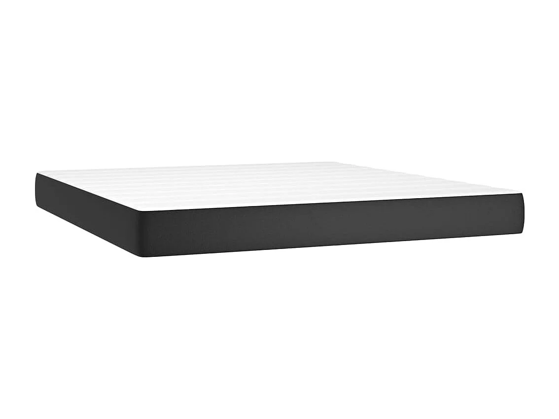 Boxspring met matras en LED kunstleer zwart 160x200 cm