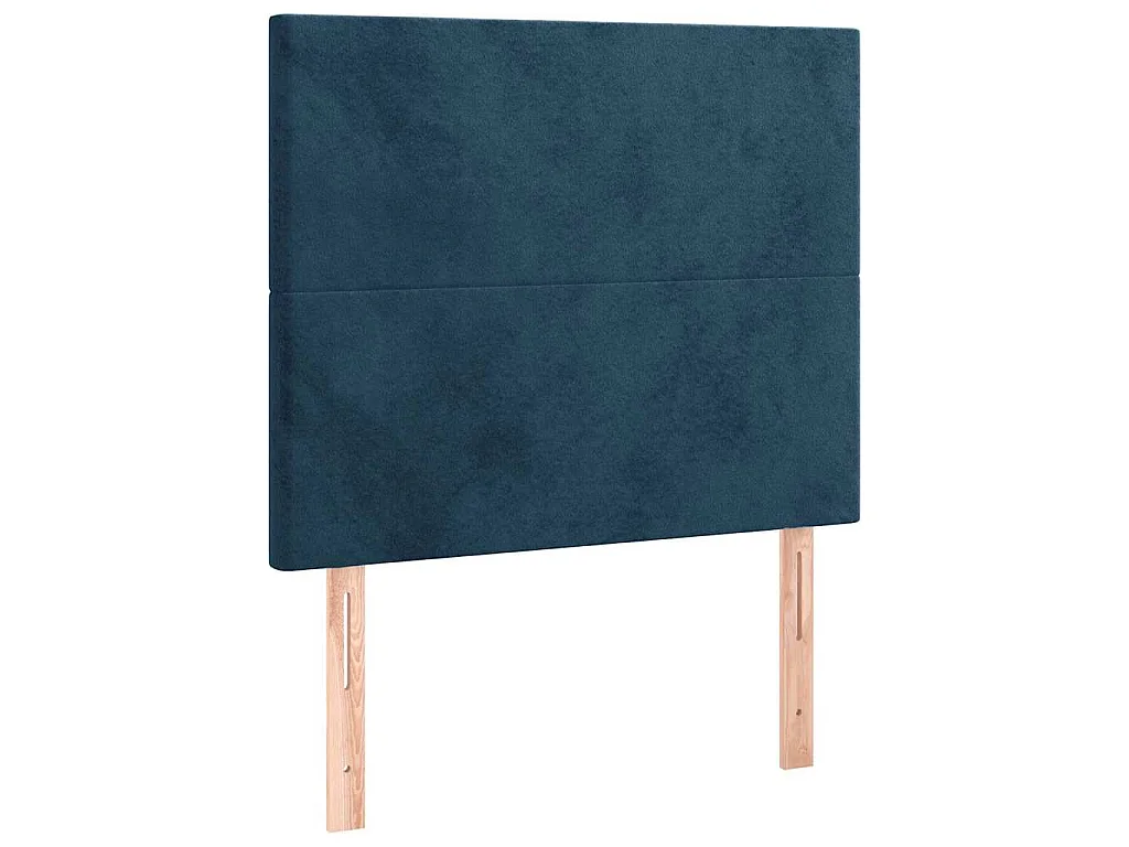Cama box spring c/ colchão/LED 80x200 cm veludo azul-escuro